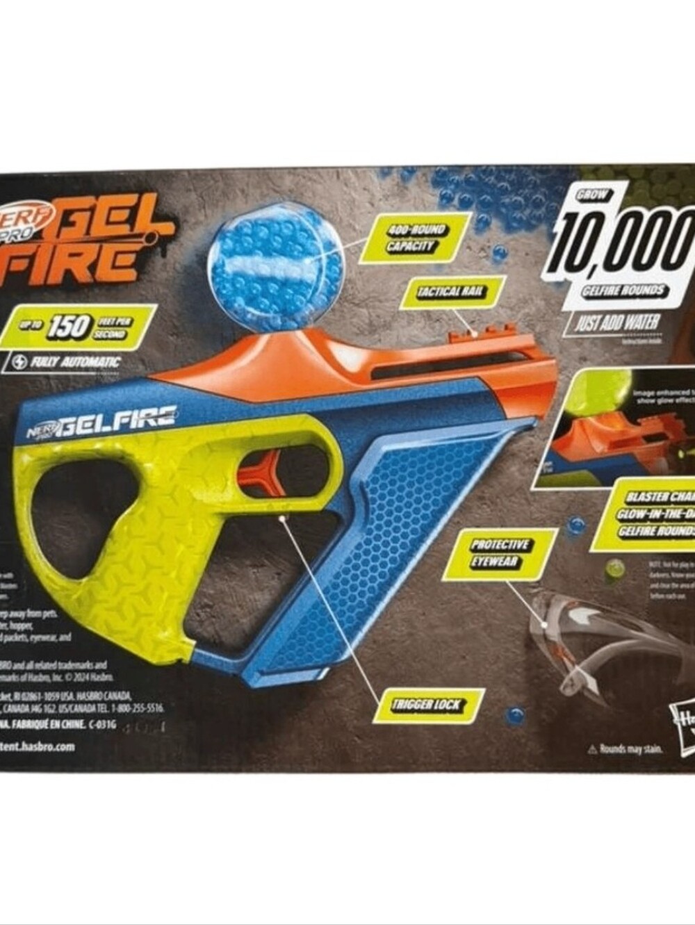 Nerf Pro Gelfire Nightfall Uproar Full Auto Blaster 10,000 Rounds Glow in Dark